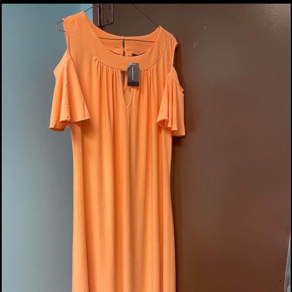 Free flow cold shoulder dress
